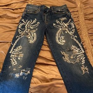 Free people embellished stones jeans